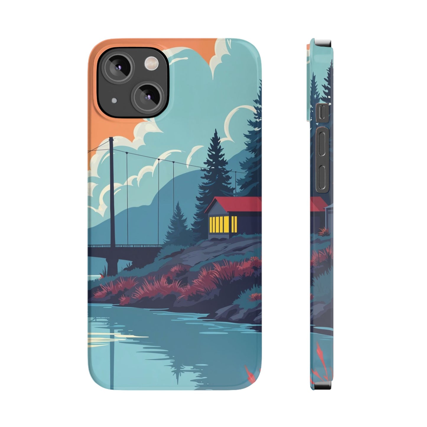 Colorful Nature Slim Phone Cases | Scenic River Landscape, Outdoor Lover Gifts, Phone Accessories, Eco-Friendly, Travel Enthusiast