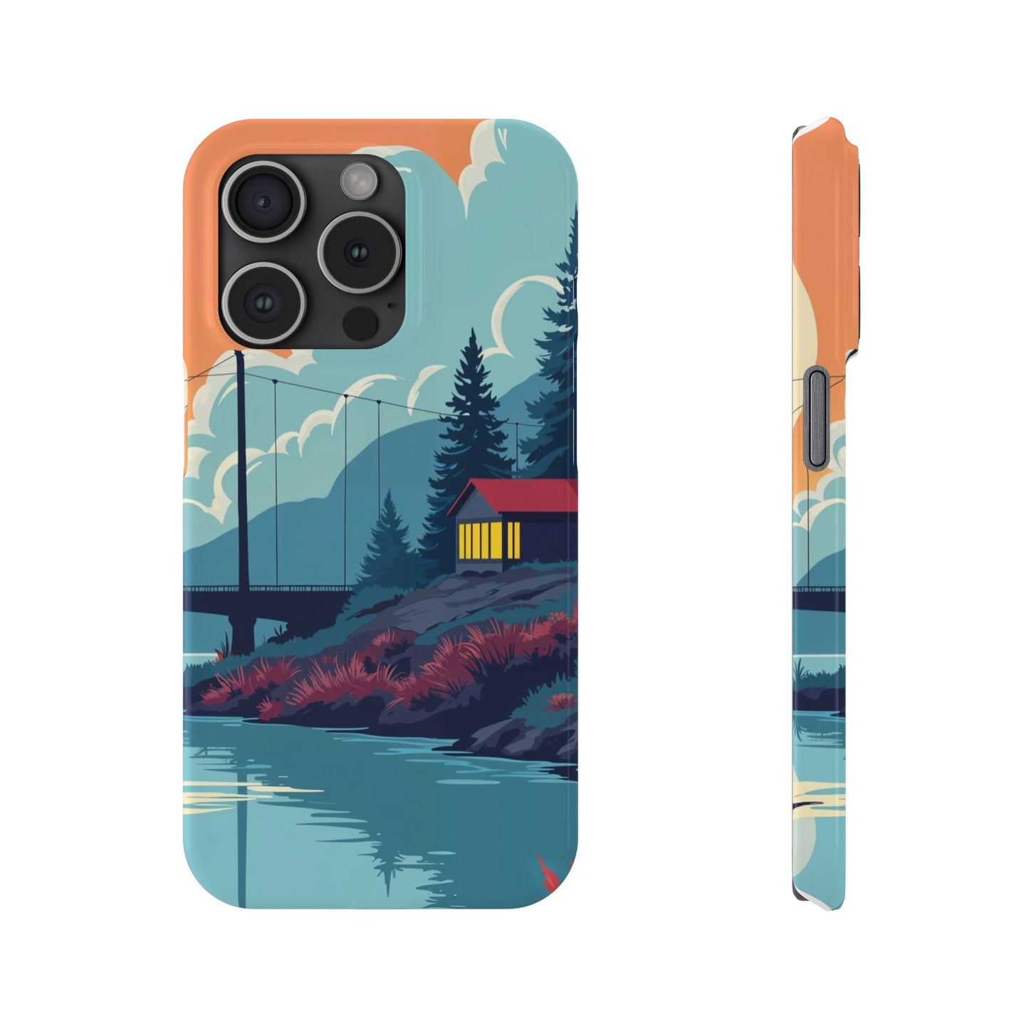 Colorful Nature Slim Phone Cases | Scenic River Landscape, Outdoor Lover Gifts, Phone Accessories, Eco-Friendly, Travel Enthusiast