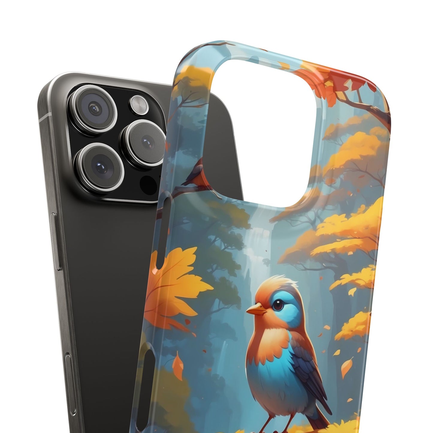 Nature-Inspired Bird Snap Case, Fall Aesthetic Phone Cover, Autumn Vibe Mobile Case, Gift for Bird Lovers, Eco-Friendly Phone Accessory