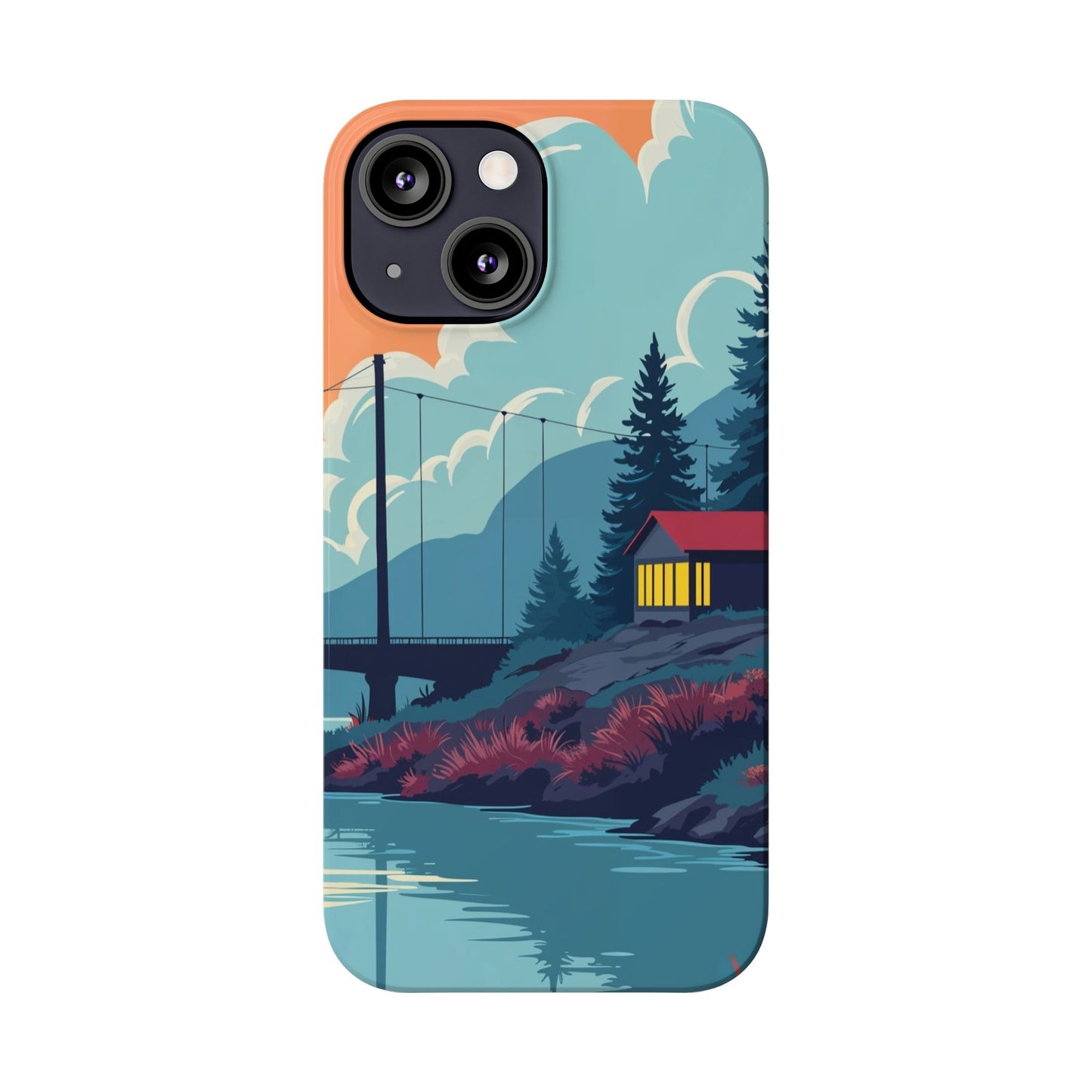 Colorful Nature Slim Phone Cases | Scenic River Landscape, Outdoor Lover Gifts, Phone Accessories, Eco-Friendly, Travel Enthusiast