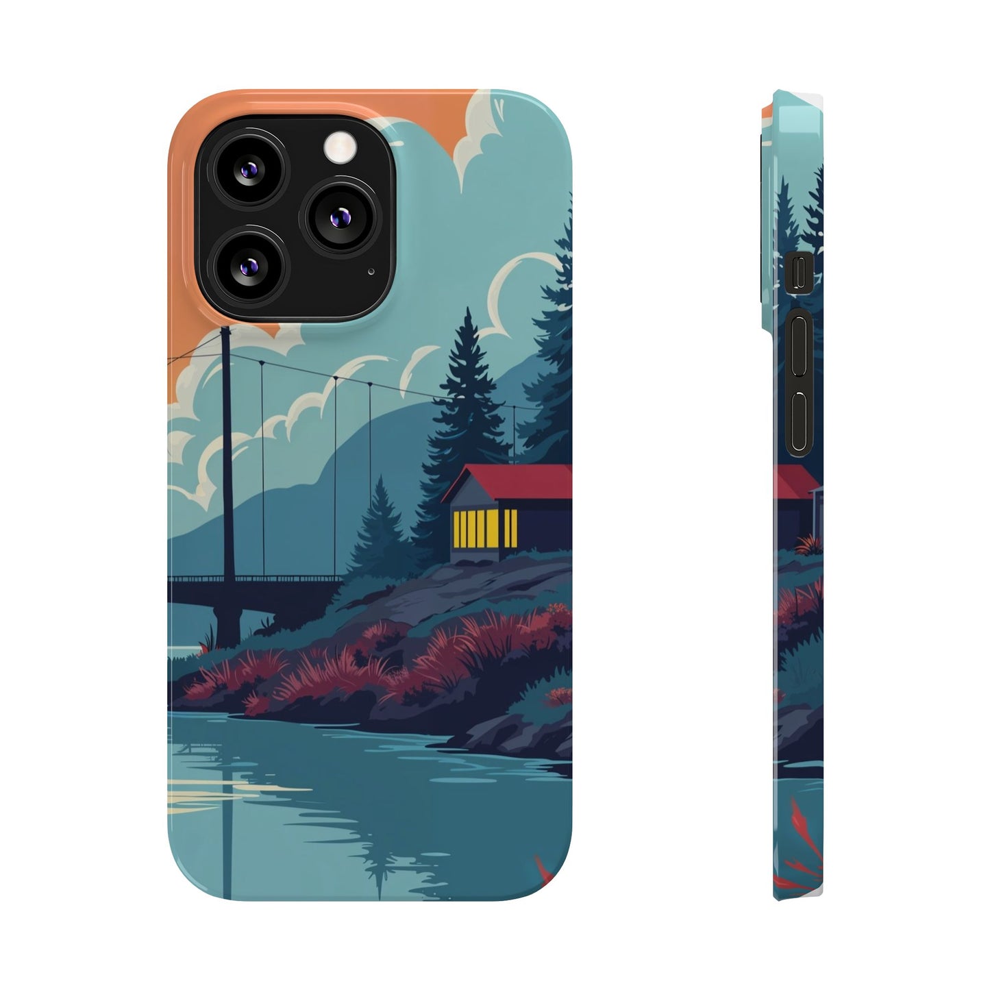 Colorful Nature Slim Phone Cases | Scenic River Landscape, Outdoor Lover Gifts, Phone Accessories, Eco-Friendly, Travel Enthusiast