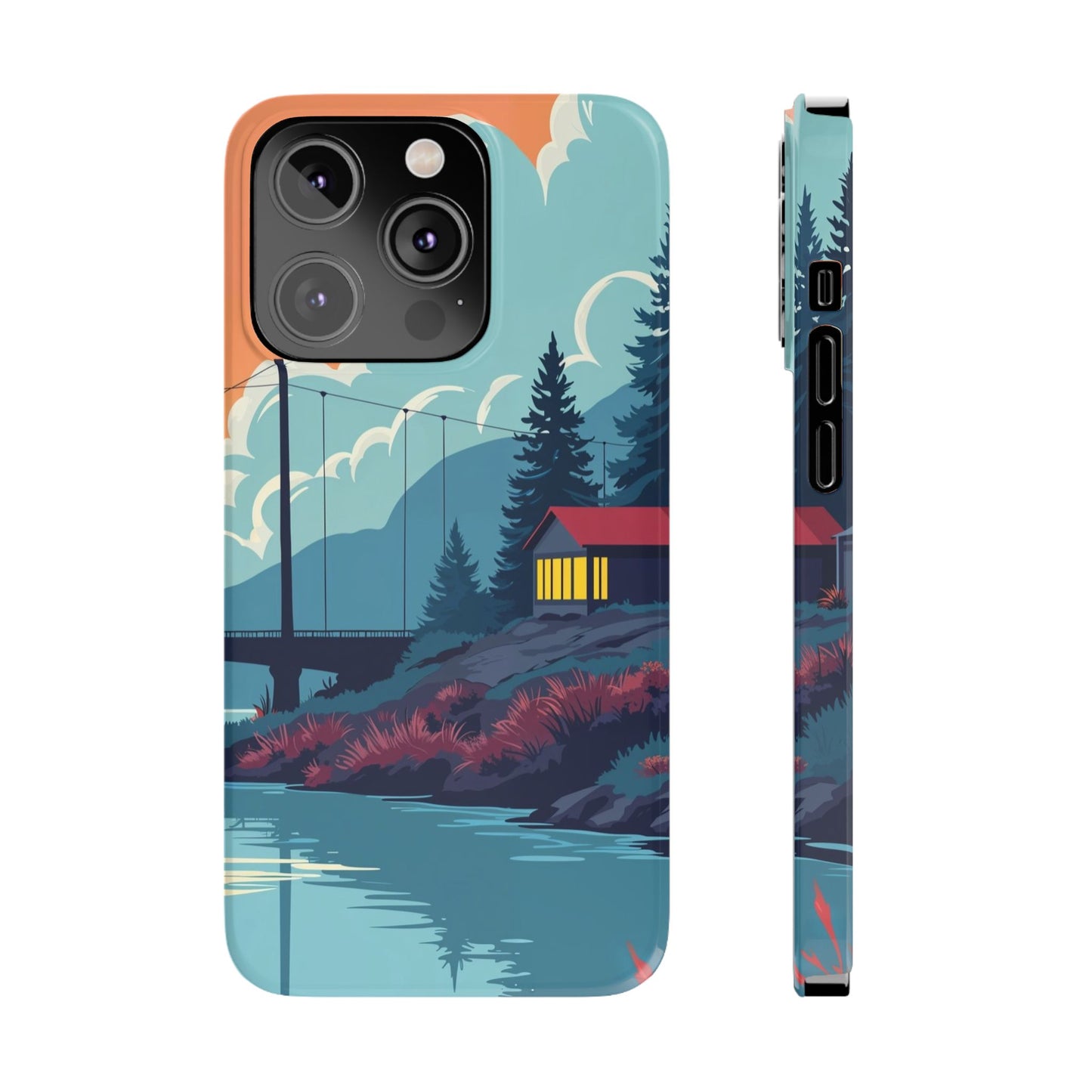 Colorful Nature Slim Phone Cases | Scenic River Landscape, Outdoor Lover Gifts, Phone Accessories, Eco-Friendly, Travel Enthusiast