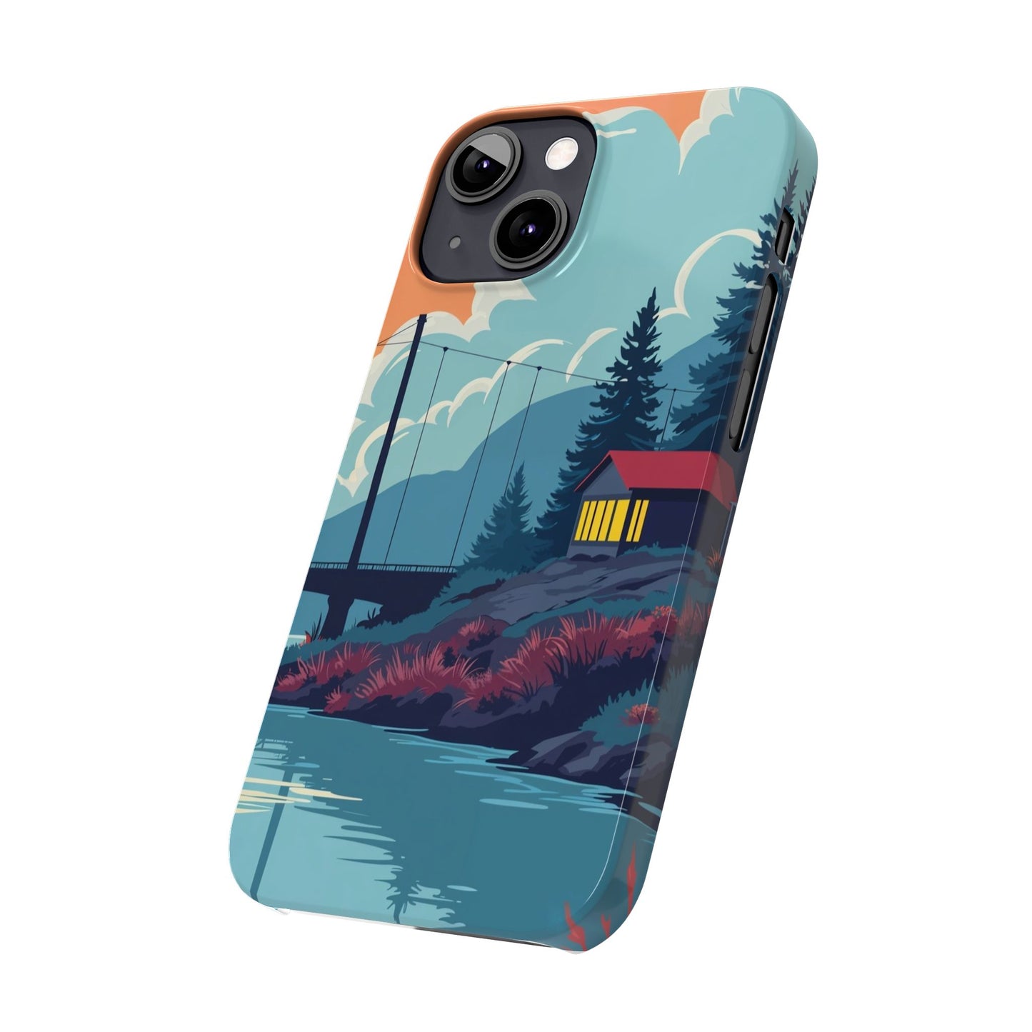 Colorful Nature Slim Phone Cases | Scenic River Landscape, Outdoor Lover Gifts, Phone Accessories, Eco-Friendly, Travel Enthusiast