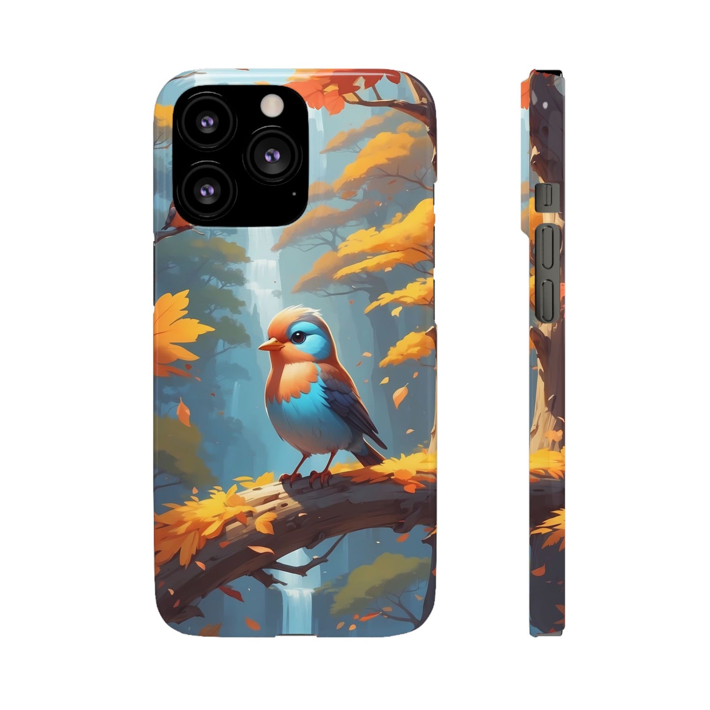 Nature-Inspired Bird Snap Case, Fall Aesthetic Phone Cover, Autumn Vibe Mobile Case, Gift for Bird Lovers, Eco-Friendly Phone Accessory