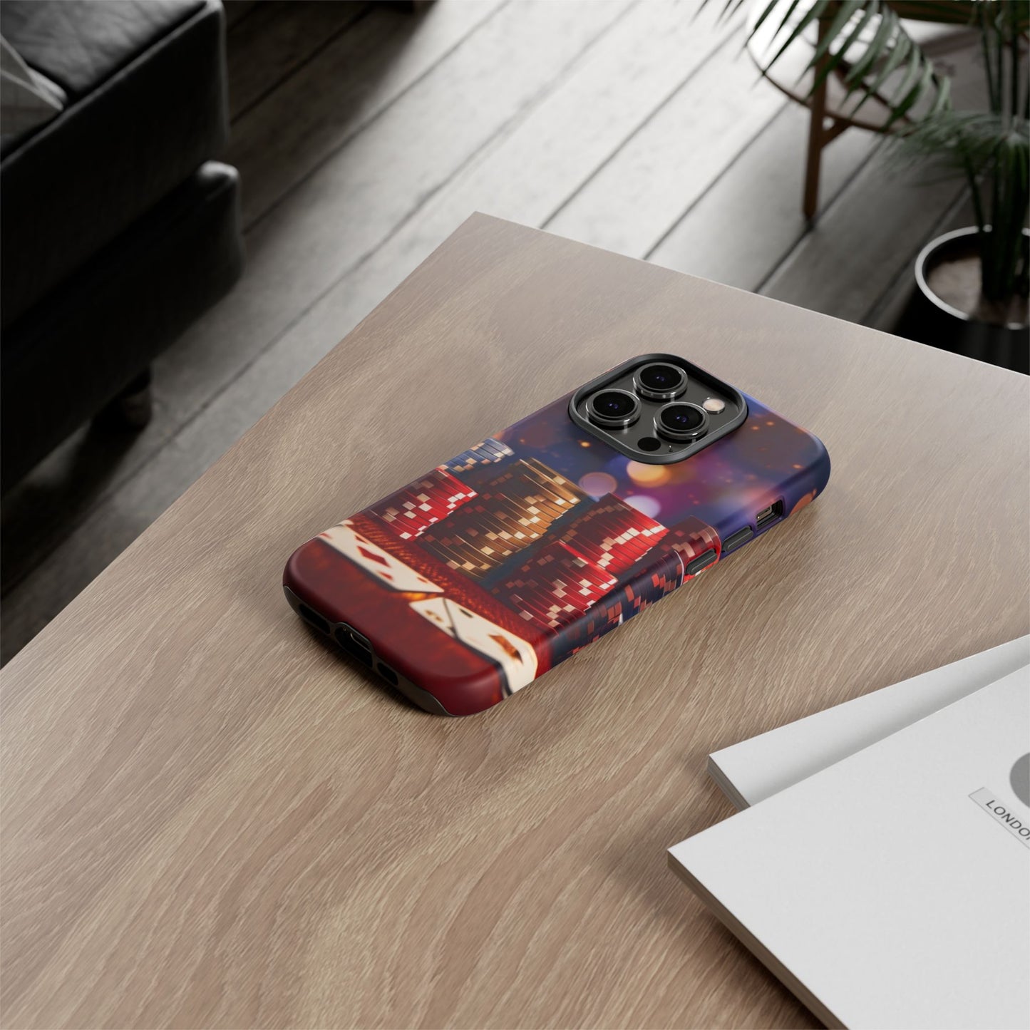 Poker Chip Phone Case, Tough Phone Case, Casino Lover Gift, Unique Phone Cover, Gambling Accessories