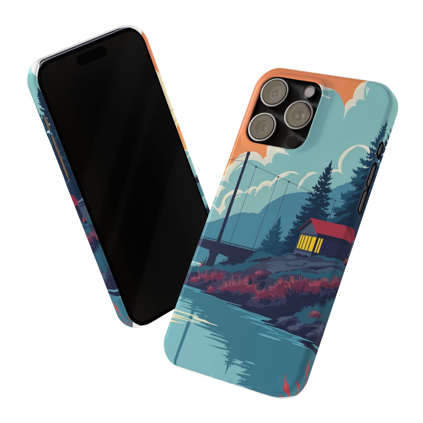 Colorful Nature Slim Phone Cases | Scenic River Landscape, Outdoor Lover Gifts, Phone Accessories, Eco-Friendly, Travel Enthusiast