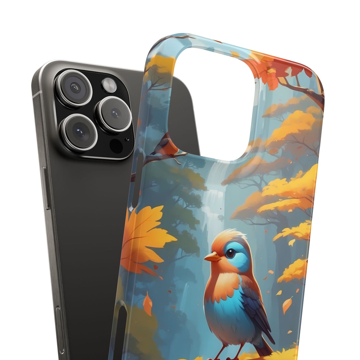 Nature-Inspired Bird Snap Case, Fall Aesthetic Phone Cover, Autumn Vibe Mobile Case, Gift for Bird Lovers, Eco-Friendly Phone Accessory