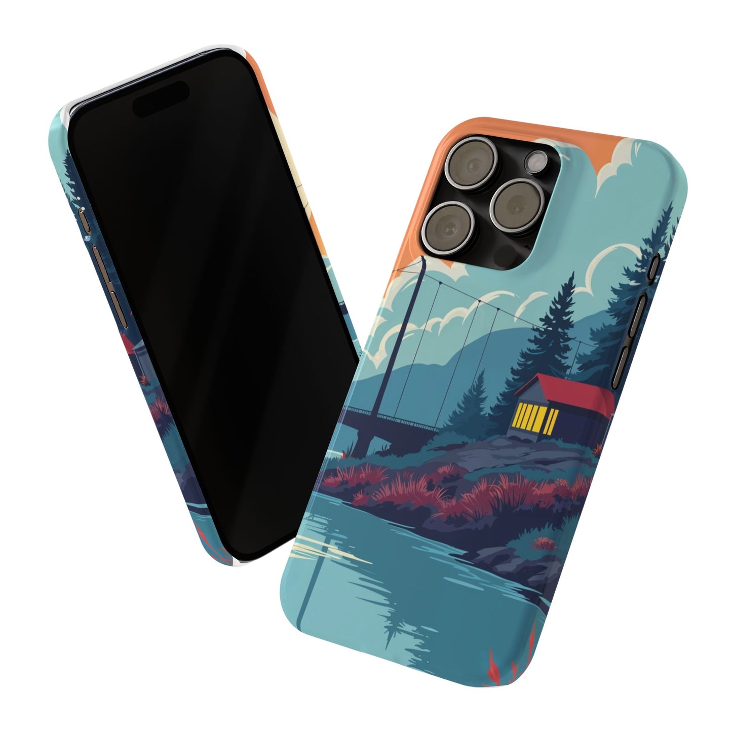 Colorful Nature Slim Phone Cases | Scenic River Landscape, Outdoor Lover Gifts, Phone Accessories, Eco-Friendly, Travel Enthusiast