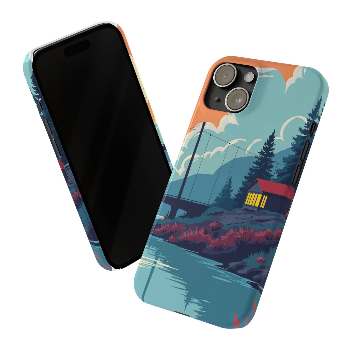 Colorful Nature Slim Phone Cases | Scenic River Landscape, Outdoor Lover Gifts, Phone Accessories, Eco-Friendly, Travel Enthusiast