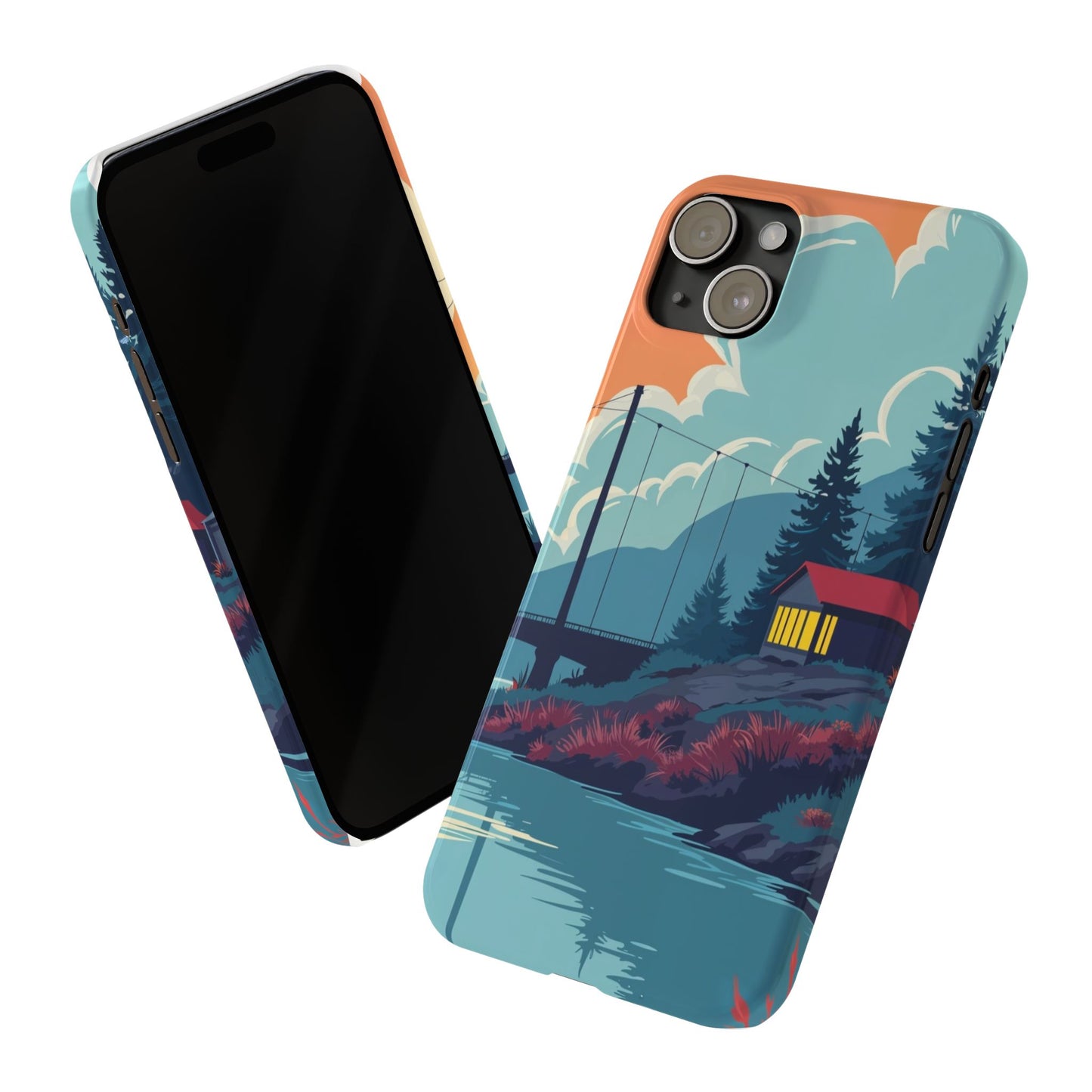 Colorful Nature Slim Phone Cases | Scenic River Landscape, Outdoor Lover Gifts, Phone Accessories, Eco-Friendly, Travel Enthusiast