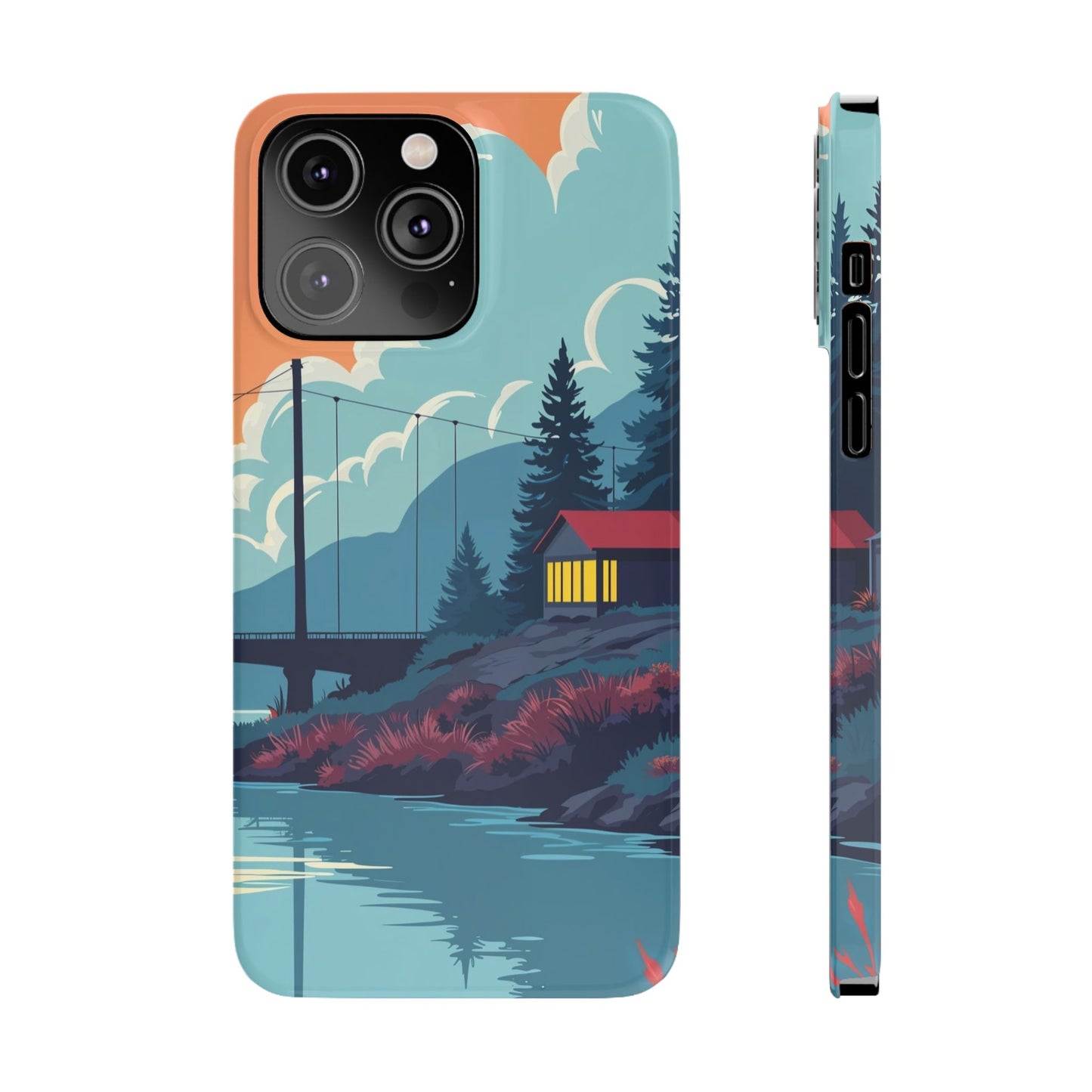 Colorful Nature Slim Phone Cases | Scenic River Landscape, Outdoor Lover Gifts, Phone Accessories, Eco-Friendly, Travel Enthusiast