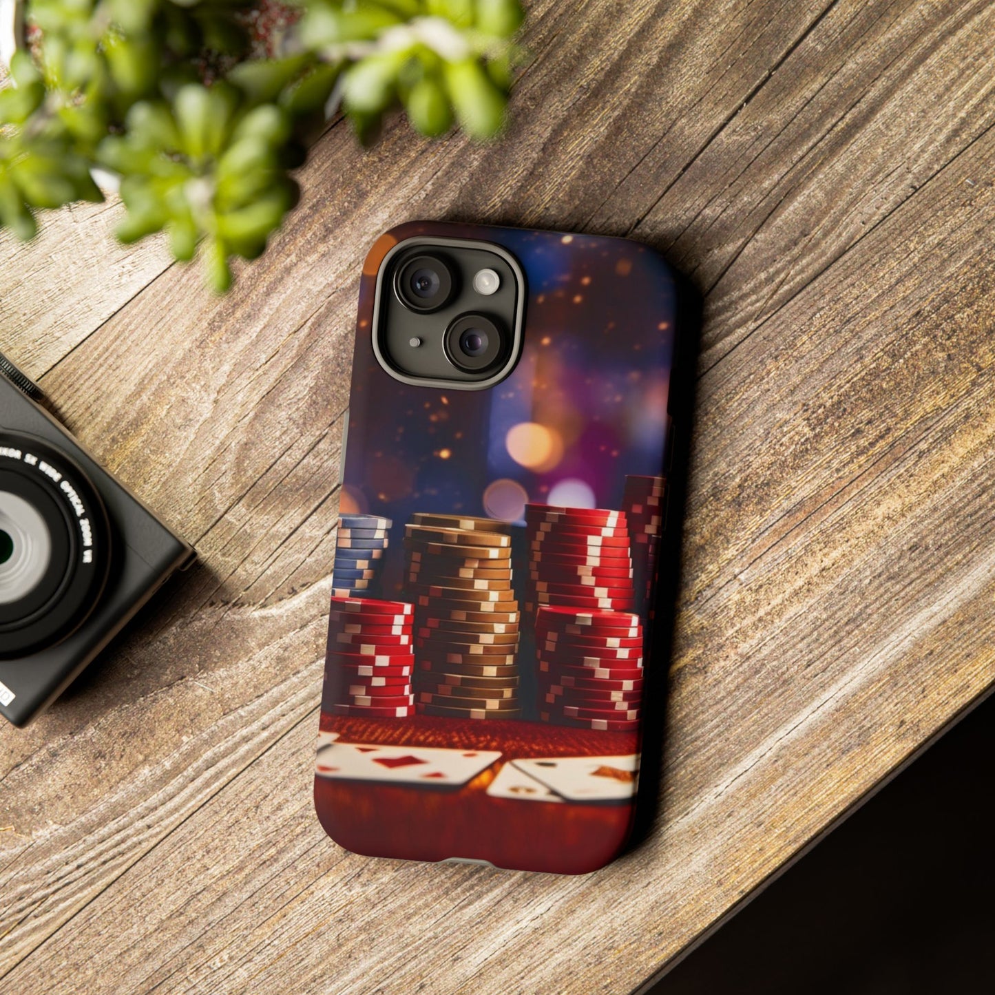 Poker Chip Phone Case, Tough Phone Case, Casino Lover Gift, Unique Phone Cover, Gambling Accessories