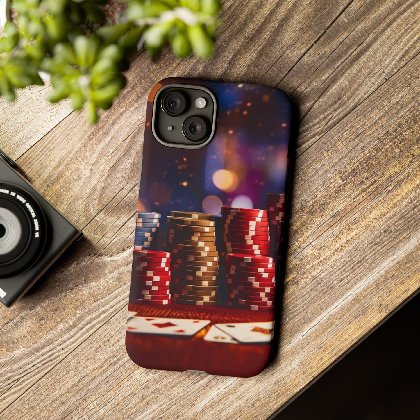 Poker Chip Phone Case, Tough Phone Case, Casino Lover Gift, Unique Phone Cover, Gambling Accessories