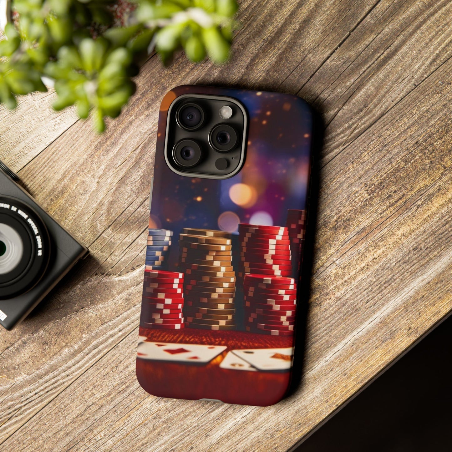 Poker Chip Phone Case, Tough Phone Case, Casino Lover Gift, Unique Phone Cover, Gambling Accessories