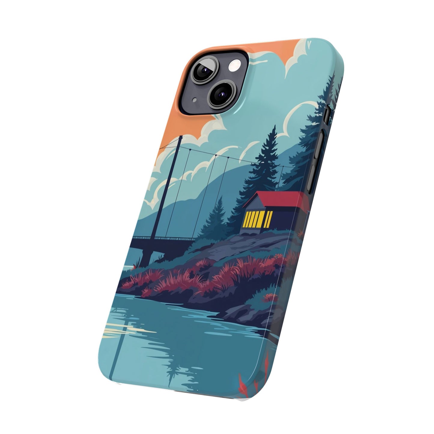 Colorful Nature Slim Phone Cases | Scenic River Landscape, Outdoor Lover Gifts, Phone Accessories, Eco-Friendly, Travel Enthusiast