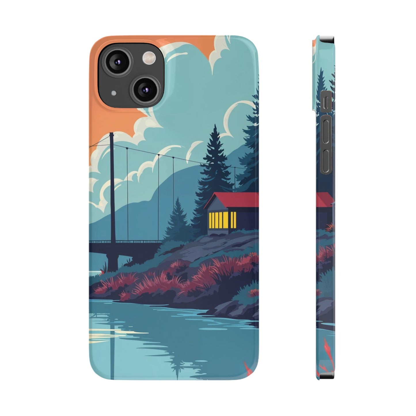 Colorful Nature Slim Phone Cases | Scenic River Landscape, Outdoor Lover Gifts, Phone Accessories, Eco-Friendly, Travel Enthusiast