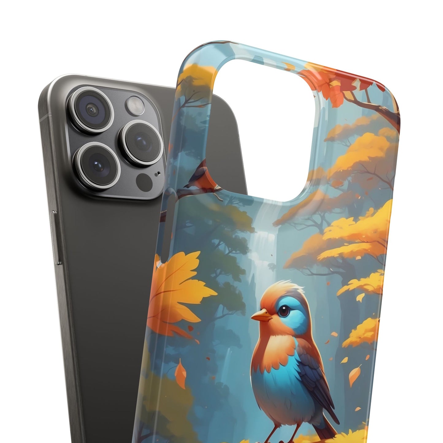 Nature-Inspired Bird Snap Case, Fall Aesthetic Phone Cover, Autumn Vibe Mobile Case, Gift for Bird Lovers, Eco-Friendly Phone Accessory
