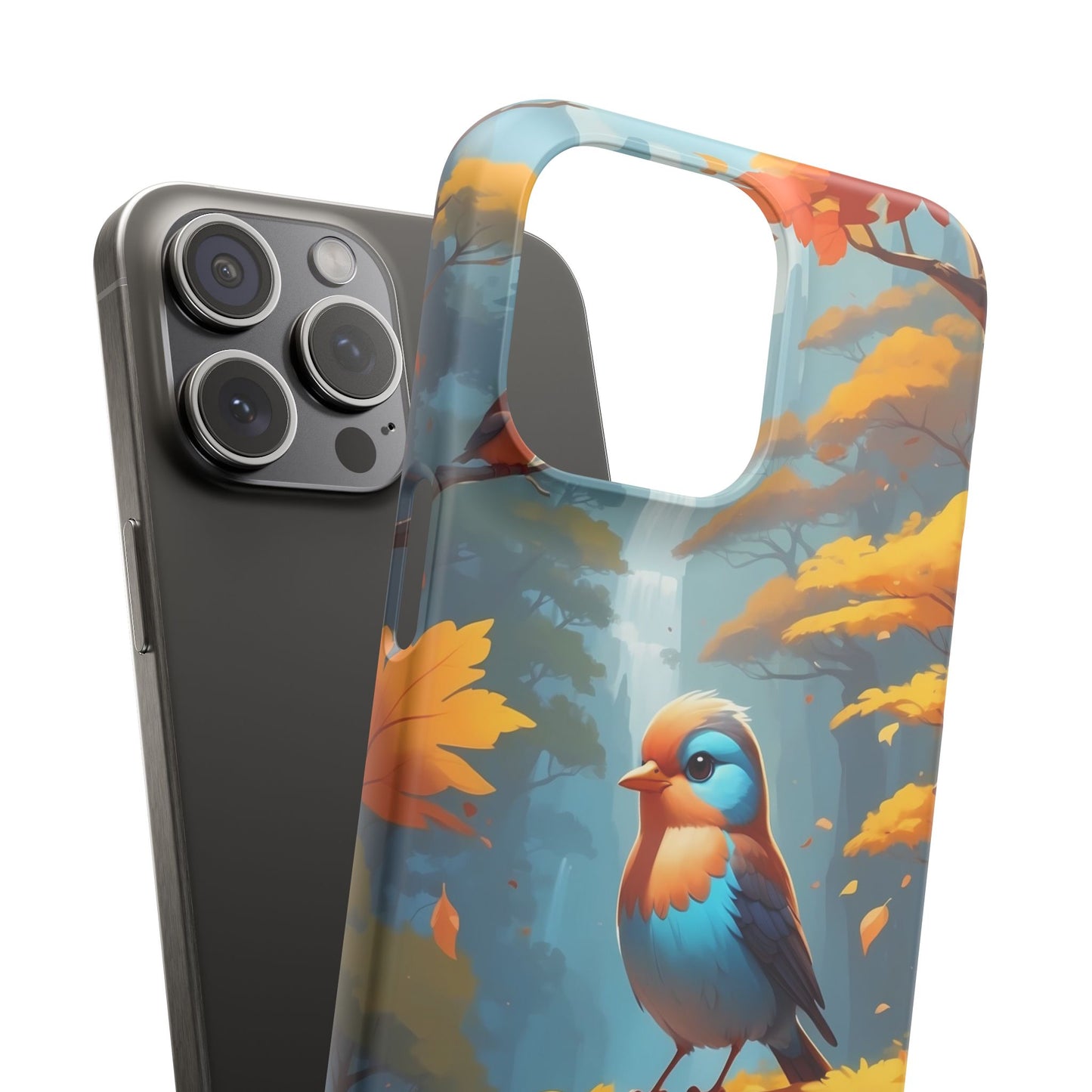 Nature-Inspired Bird Snap Case, Fall Aesthetic Phone Cover, Autumn Vibe Mobile Case, Gift for Bird Lovers, Eco-Friendly Phone Accessory