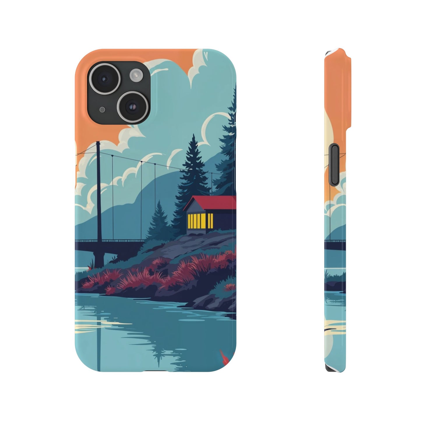 Colorful Nature Slim Phone Cases | Scenic River Landscape, Outdoor Lover Gifts, Phone Accessories, Eco-Friendly, Travel Enthusiast