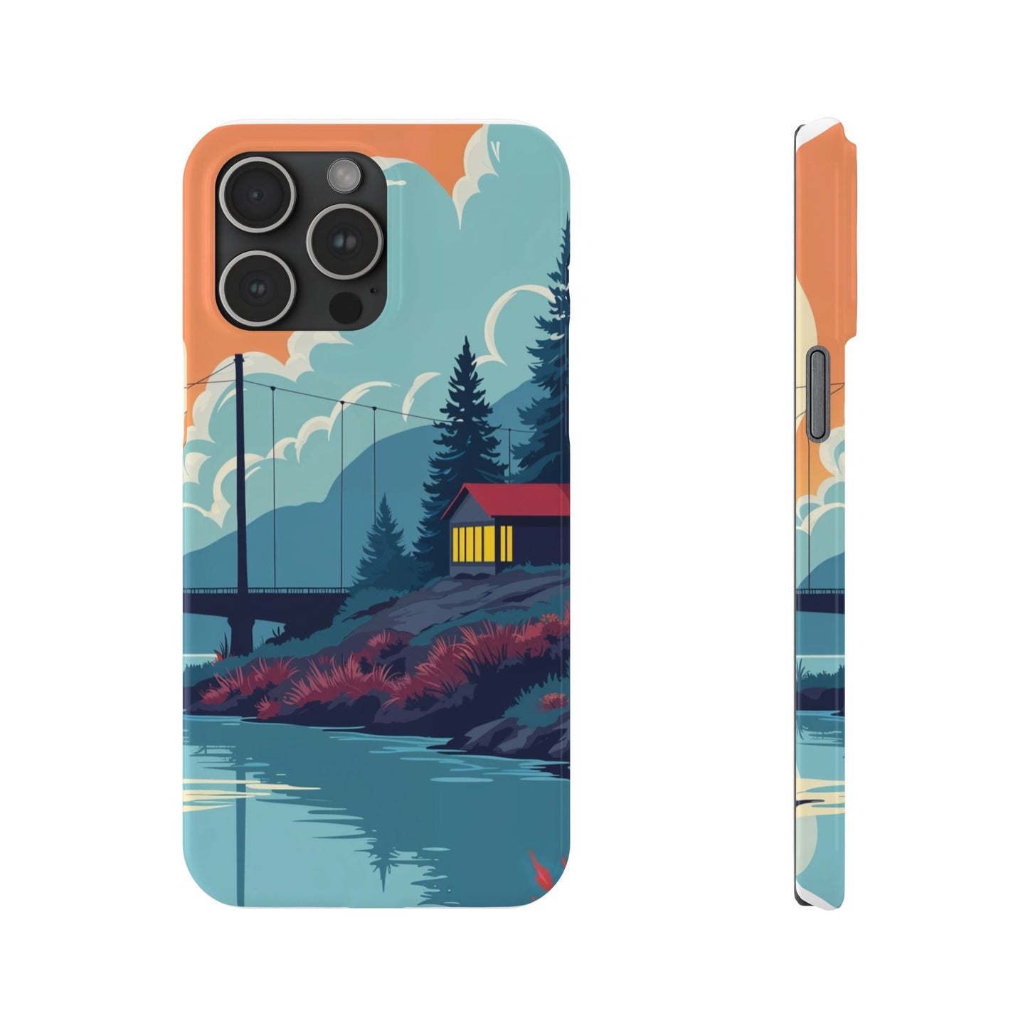 Colorful Nature Slim Phone Cases | Scenic River Landscape, Outdoor Lover Gifts, Phone Accessories, Eco-Friendly, Travel Enthusiast