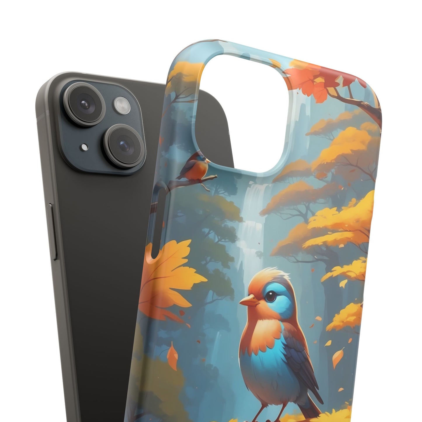 Nature-Inspired Bird Snap Case, Fall Aesthetic Phone Cover, Autumn Vibe Mobile Case, Gift for Bird Lovers, Eco-Friendly Phone Accessory
