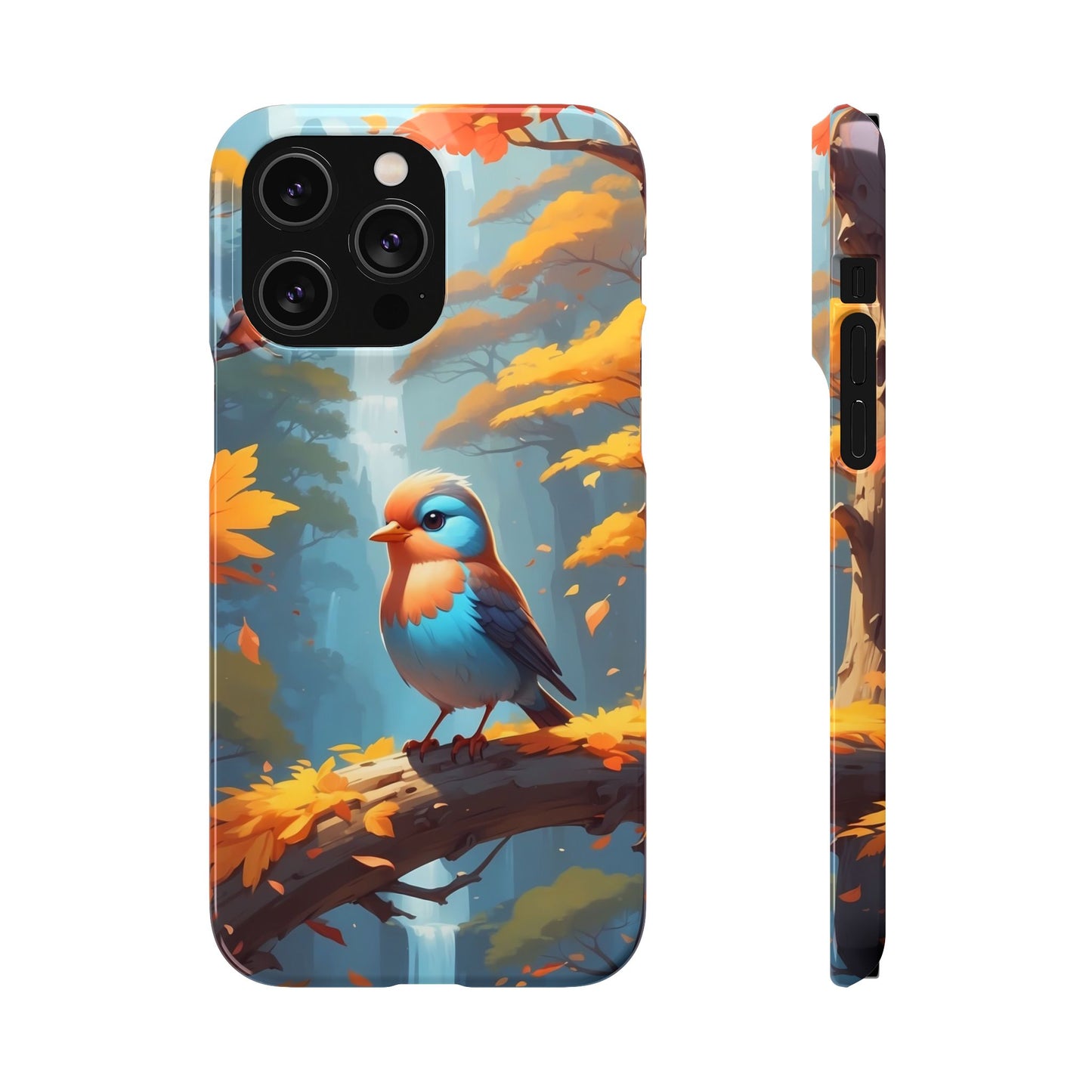 Nature-Inspired Bird Snap Case, Fall Aesthetic Phone Cover, Autumn Vibe Mobile Case, Gift for Bird Lovers, Eco-Friendly Phone Accessory