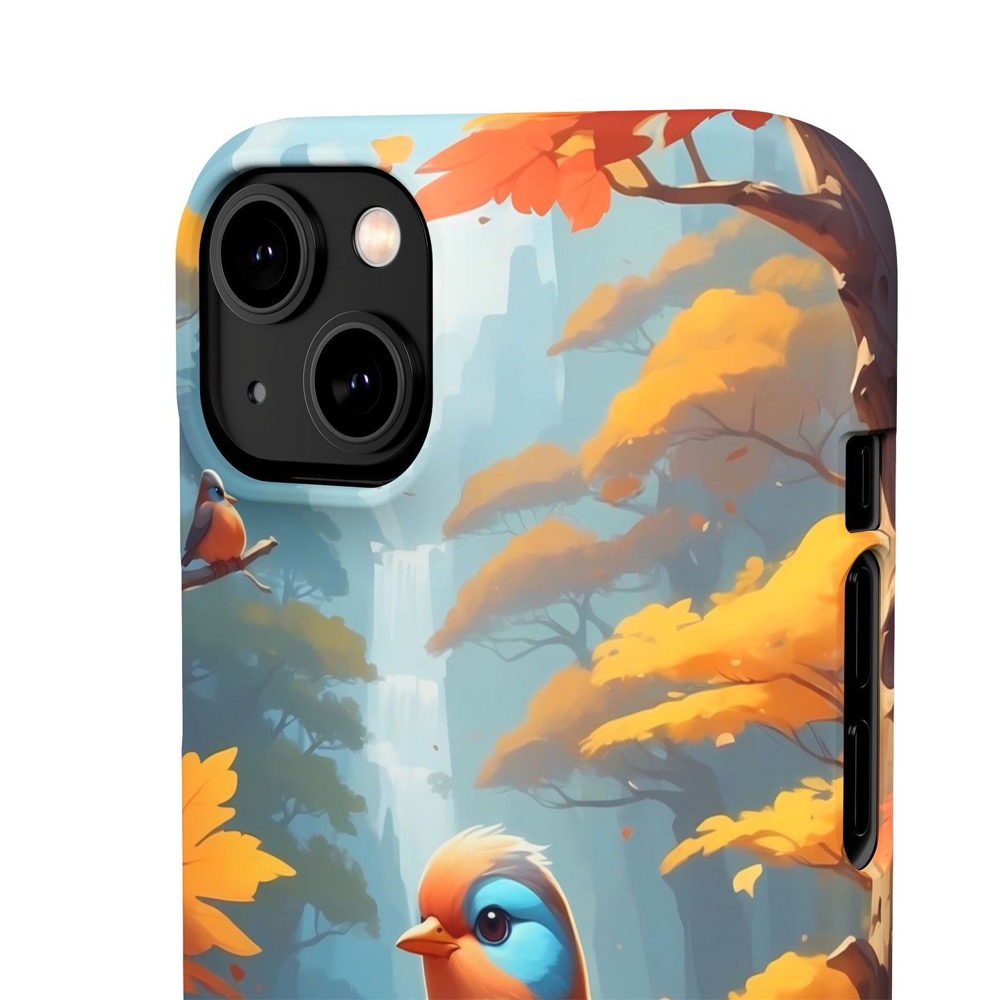 Nature-Inspired Bird Snap Case, Fall Aesthetic Phone Cover, Autumn Vibe Mobile Case, Gift for Bird Lovers, Eco-Friendly Phone Accessory