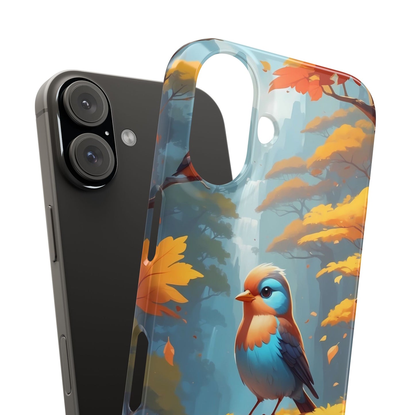 Nature-Inspired Bird Snap Case, Fall Aesthetic Phone Cover, Autumn Vibe Mobile Case, Gift for Bird Lovers, Eco-Friendly Phone Accessory