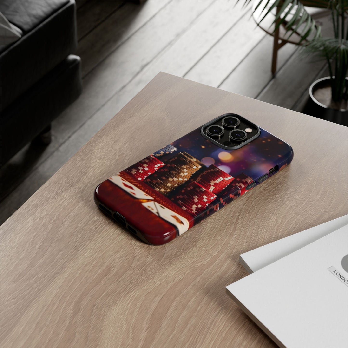 Poker Chip Phone Case, Tough Phone Case, Casino Lover Gift, Unique Phone Cover, Gambling Accessories