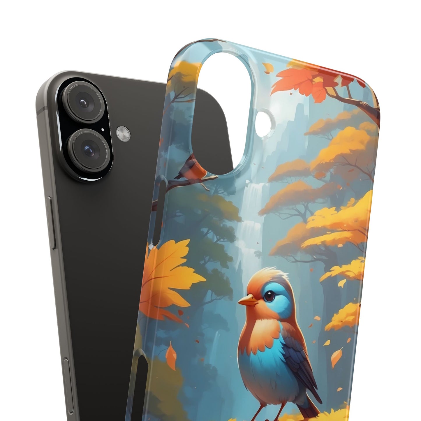 Nature-Inspired Bird Snap Case, Fall Aesthetic Phone Cover, Autumn Vibe Mobile Case, Gift for Bird Lovers, Eco-Friendly Phone Accessory