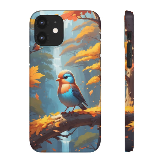 Nature-Inspired Bird Snap Case, Fall Aesthetic Phone Cover, Autumn Vibe Mobile Case, Gift for Bird Lovers, Eco-Friendly Phone Accessory
