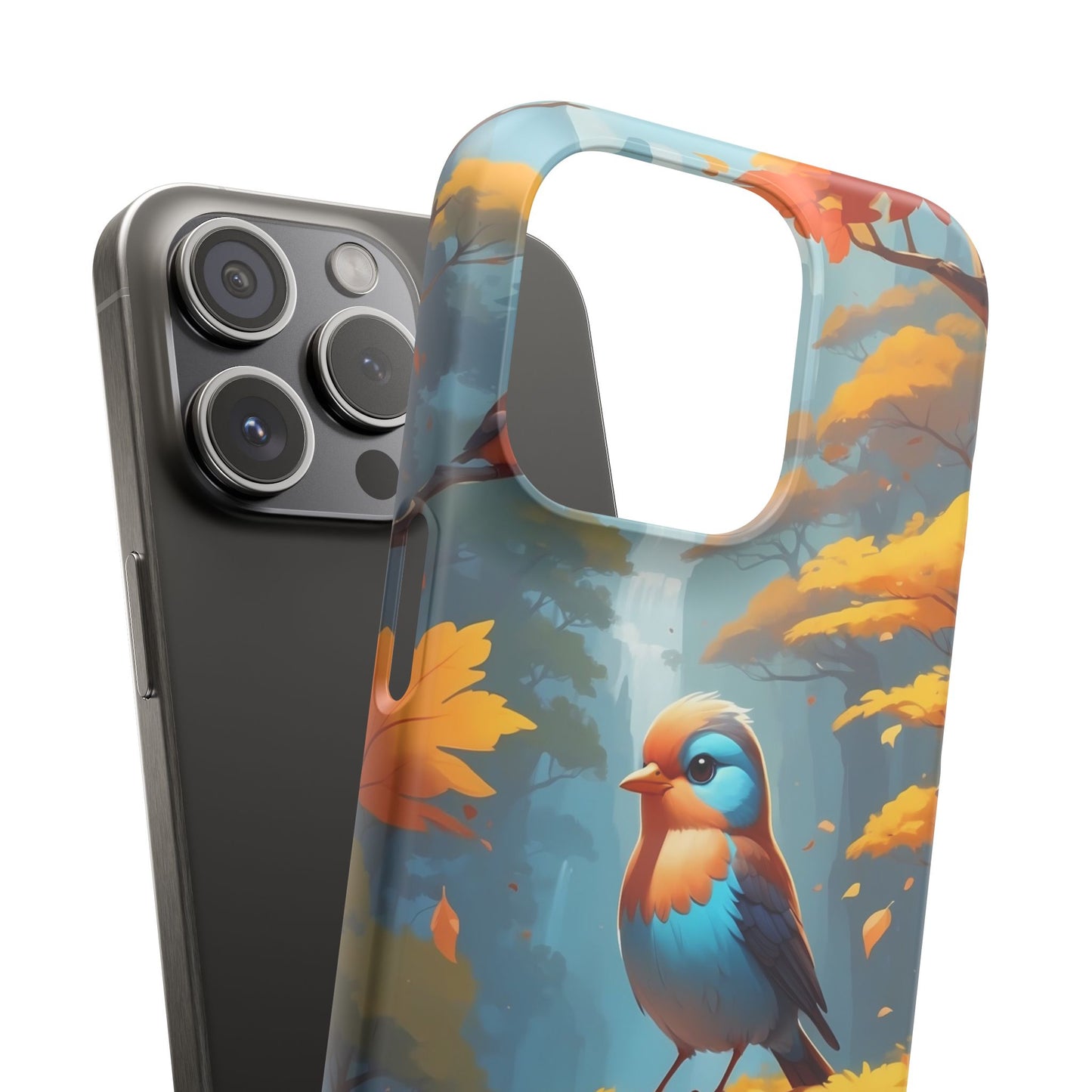 Nature-Inspired Bird Snap Case, Fall Aesthetic Phone Cover, Autumn Vibe Mobile Case, Gift for Bird Lovers, Eco-Friendly Phone Accessory