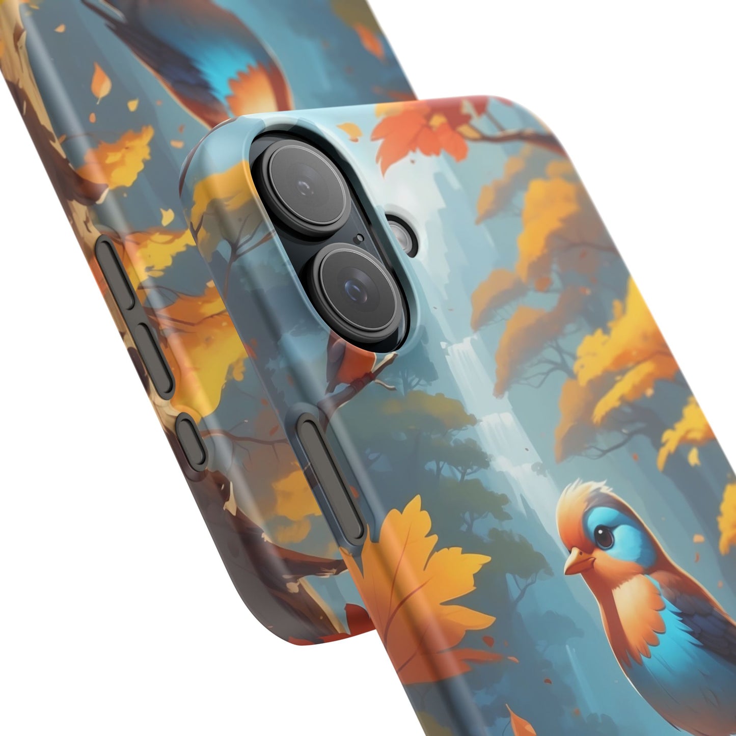 Nature-Inspired Bird Snap Case, Fall Aesthetic Phone Cover, Autumn Vibe Mobile Case, Gift for Bird Lovers, Eco-Friendly Phone Accessory