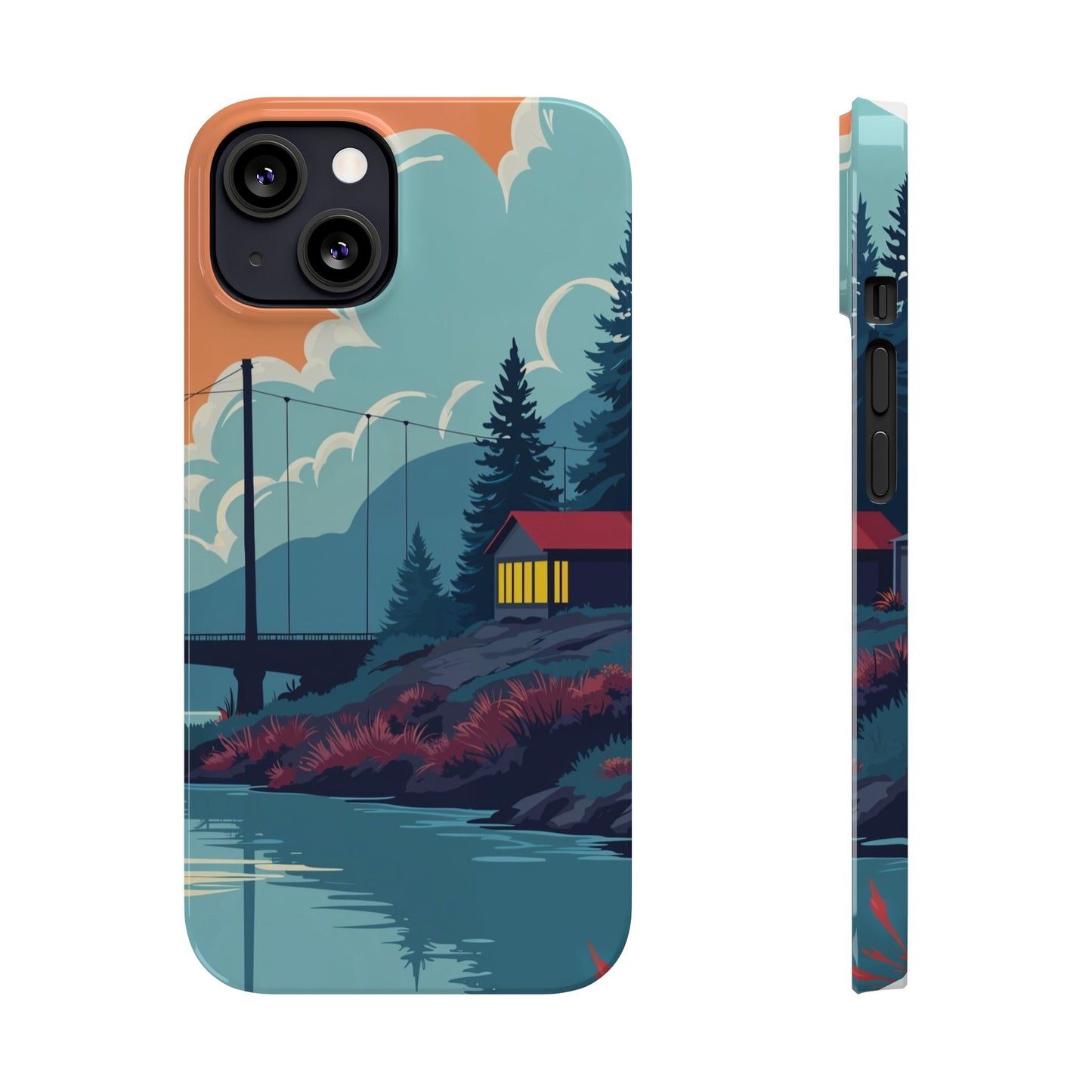 Colorful Nature Slim Phone Cases | Scenic River Landscape, Outdoor Lover Gifts, Phone Accessories, Eco-Friendly, Travel Enthusiast