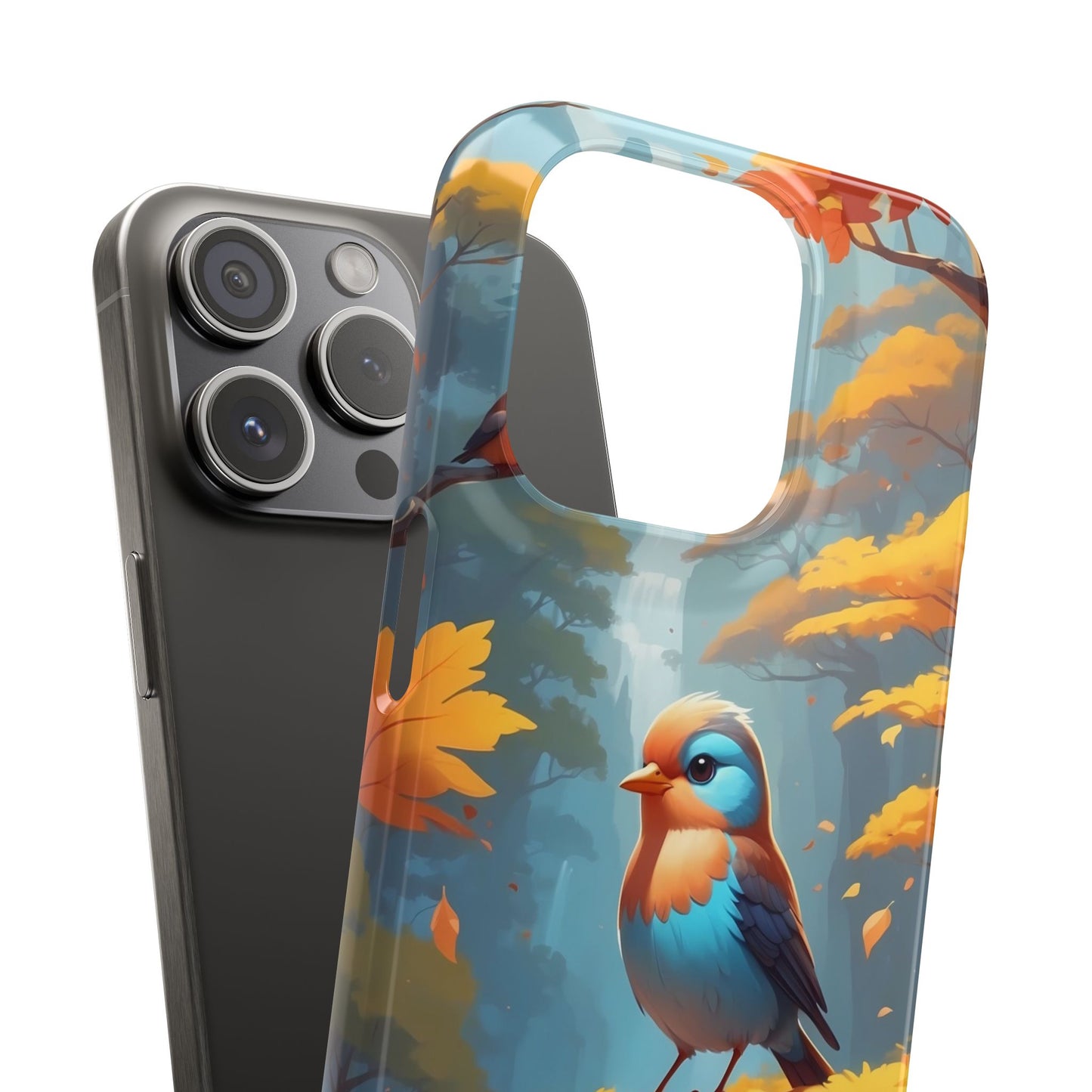Nature-Inspired Bird Snap Case, Fall Aesthetic Phone Cover, Autumn Vibe Mobile Case, Gift for Bird Lovers, Eco-Friendly Phone Accessory