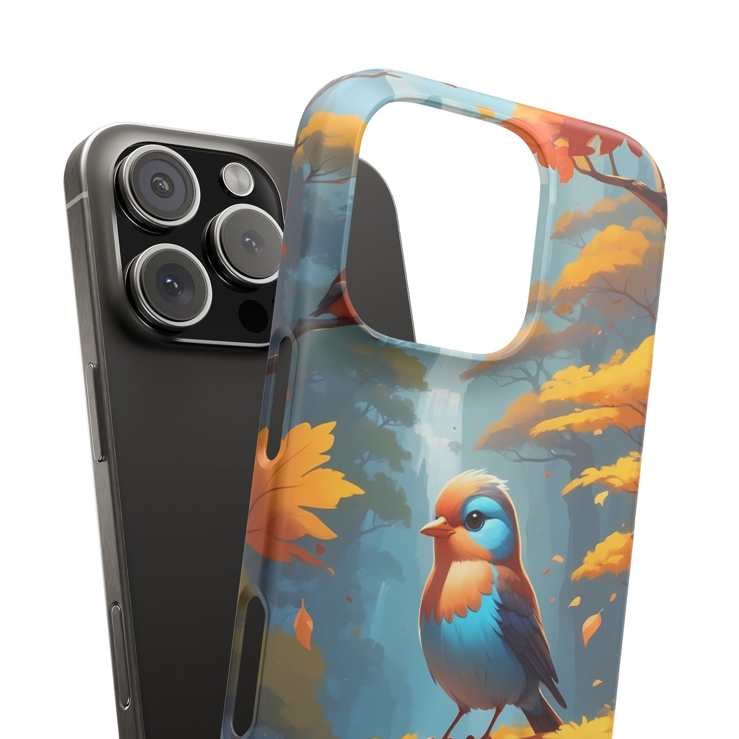 Nature-Inspired Bird Snap Case, Fall Aesthetic Phone Cover, Autumn Vibe Mobile Case, Gift for Bird Lovers, Eco-Friendly Phone Accessory