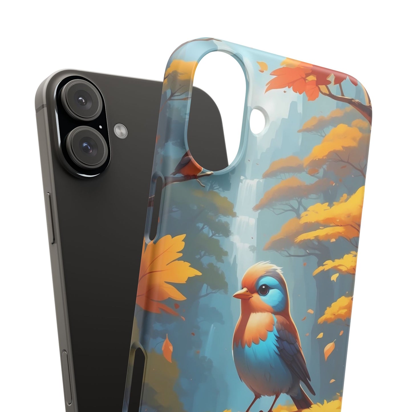 Nature-Inspired Bird Snap Case, Fall Aesthetic Phone Cover, Autumn Vibe Mobile Case, Gift for Bird Lovers, Eco-Friendly Phone Accessory