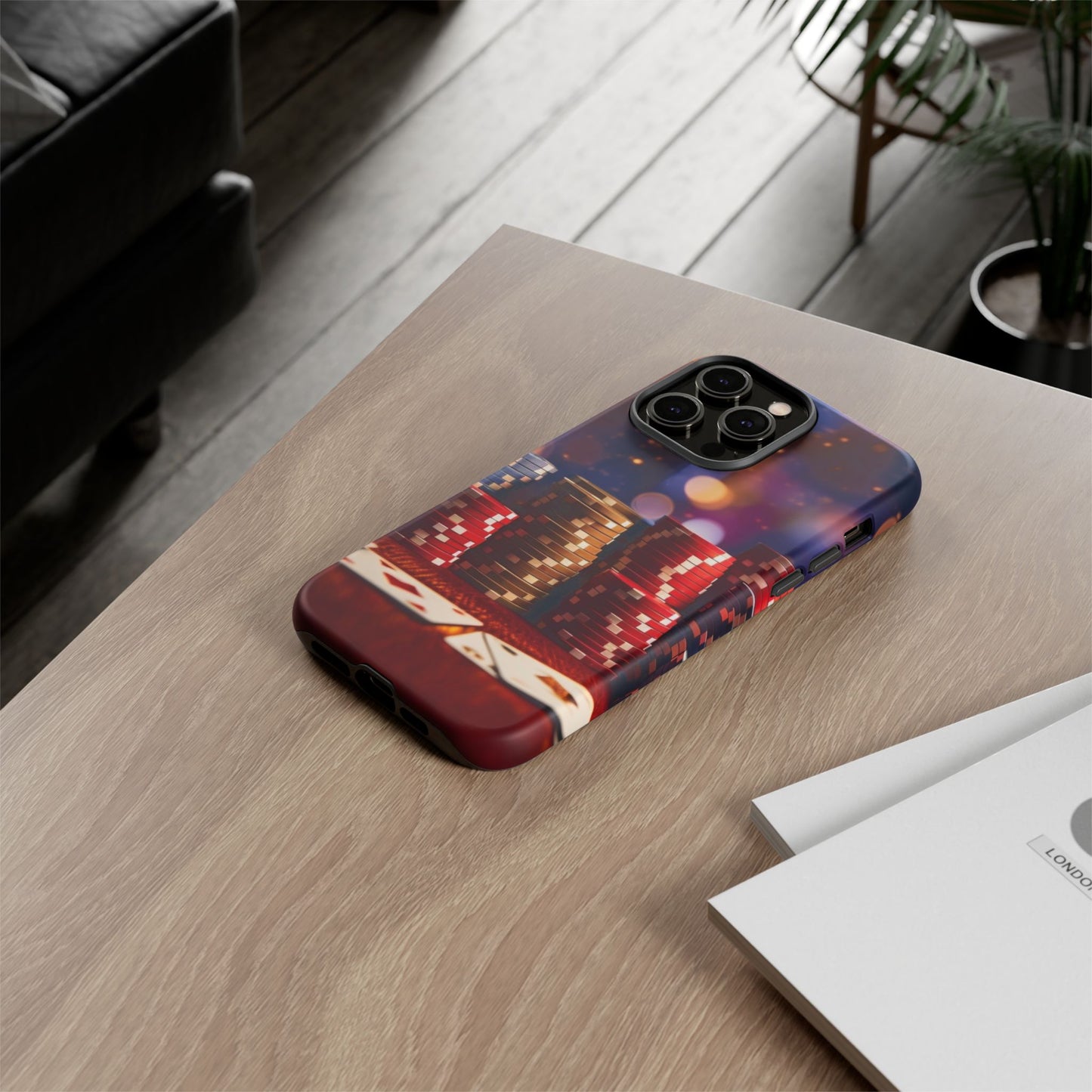 Poker Chip Phone Case, Tough Phone Case, Casino Lover Gift, Unique Phone Cover, Gambling Accessories
